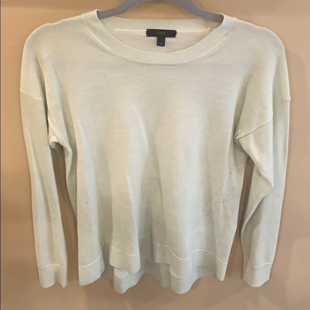 J. Crew Mint Green Wool Long Sleeve Sweater Sz XS